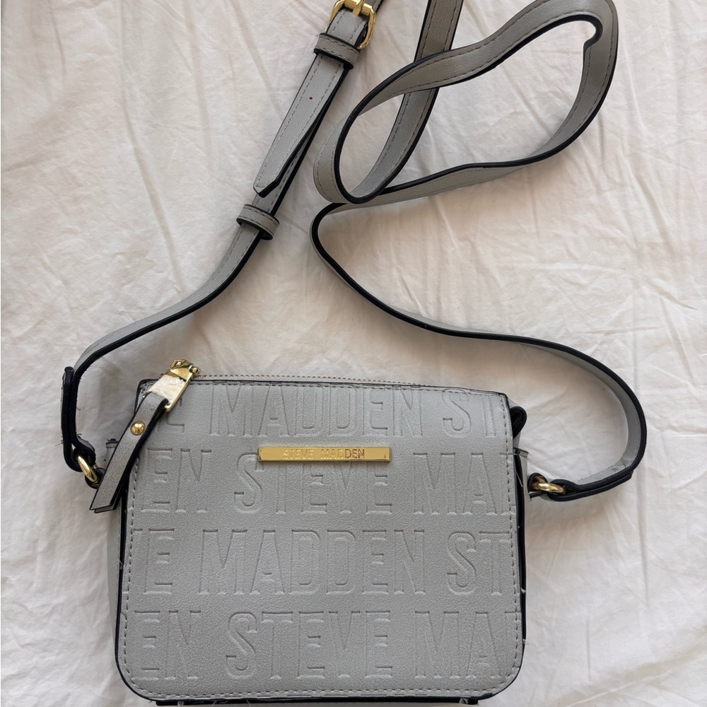 Steve Madden Embossed Light Gray Crossbody Bag